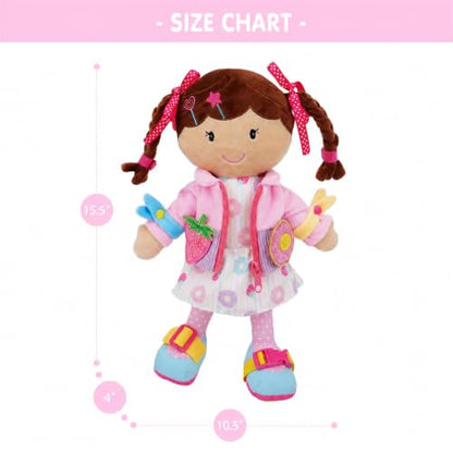 June Garden 15" Daisy Montessori Learn-to-Dress Plush Doll - color: Daisy