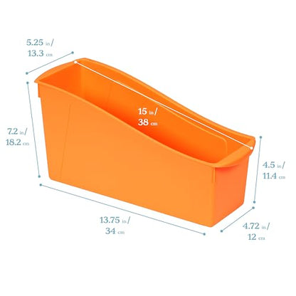 ECR4Kids Linking Storage Book Bins, Interlocking, 10-Piece, Neon Orange - color: Neon Orange