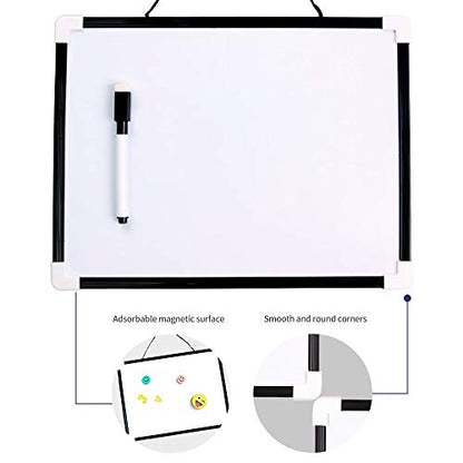 VIZ-PRO Magnetic Dry Erase Board, 12" x 8" Small Hanging Whiteboard - size: A4-Magnetic-black