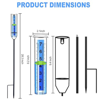 Rain Gauge Outdoor, Large Easy-Read Numbers with Floating Marker