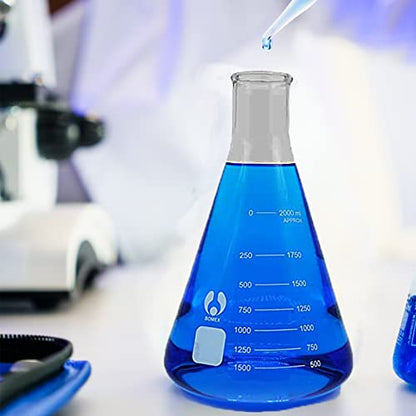2000ml Narrow Mouth Graduated Erlenmeyer Flasks 1 Pack - size: 2000ml