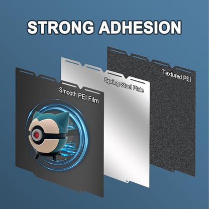270×270mm Double-Sided PEI Build Plate for Snapmaker U1, Black Smooth & Textured Flexible Spring Steel Plate, PLA PLA+ TPU Low Temp Printing Bed - size: 270x270mm