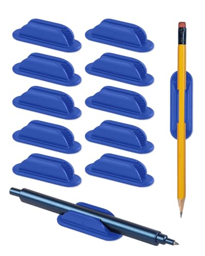 Tiizze Silicone Adhesive Pencil Holders for Classroom & Desk, 10 Pack, Blue - color: Blue
