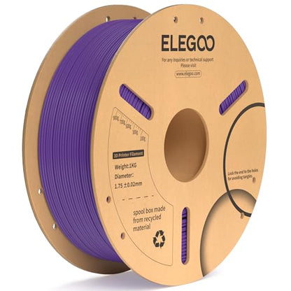 ELEGOO PLA Plus 3D Printer Filament 1.75mm Purple 1KG, Neatly Wound - color: Purple, size: 1KG