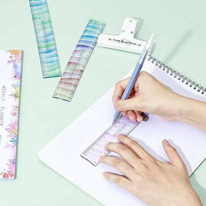 BAYTORY 6Pcs Flexible Plastic Ruler 20 cm/8 Inch, Transparent Rulers - size: 20 cm / 8 Inch