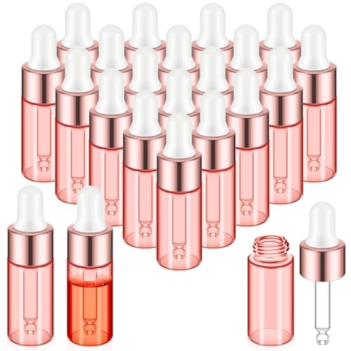 Didaey 100 Pcs Mini Glass Oil Dropper Bottle, 10 ml, Blush Pink - color: Blush Pink, size: 10 ml