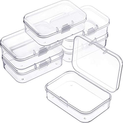 Jetec 6 Pieces Small Clear Plastic Storage Box, 2.5 x 1.7 x 0.8 Inch - size: 2.5 x 1.7 x 0.8 Inch