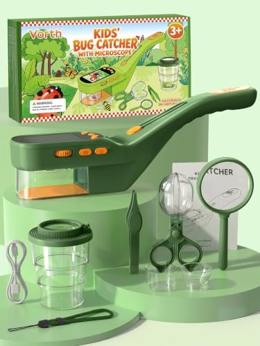 Bug Catcher for Kids with Microscope, Bug Catching Kit-Dark Green - color: Dark Green