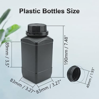 Heyiarbeit 5Pcs 33.8oz Plastic Lab Chemical Reagent Bottle, Wide Mouth HDPE Sample Storage Bottle Containers with Leak-Proof Sealed Jars for Liquid/Solid/Powder/Lab Chemical Storage Black (Pack of 2) - size: 1000ml (5pcs) (Pack of 2)
