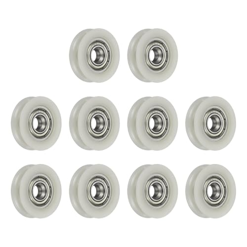 uxcell 10Pcs 625ZZ POM Pulley U-Groove Ball Bearing, 5x23.5x6.8mm, Beige - color: Beige, size: 5x23.5x6.8mm, 625ZZ