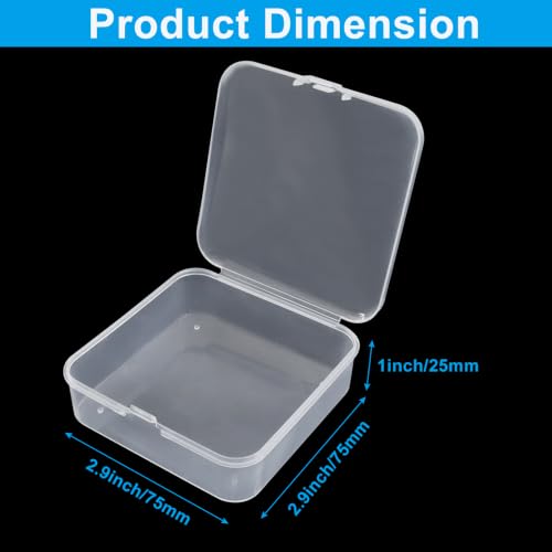 BokWin Mini Plastic Clear Beads Storage Containers, 2.9"x2.9"x1", 6 Pack - size: 2.9"x2.9"x1"