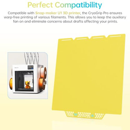 BIQU CryoGrip Pro Glacier Build Plate for Snap-Maker U1 3D Printer - color: Glacier-Yellow, size: 276*301MM-U1, style: Glacier