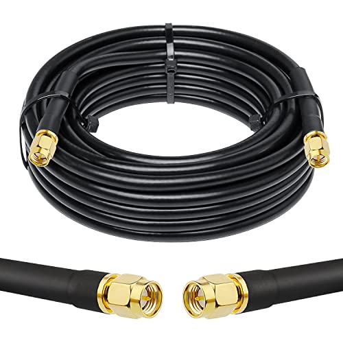 MOOKEERF KMR240 SMA Male to SMA Male Coaxial Cable 50 ohm Coax Ultra Low Loss Antenna Extension for 3G/4G/5G/LTE Network Equipment, GPS, RF Radio (20FT) - size: 20 FT