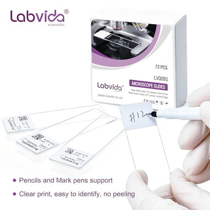 Ultra Clear Glass 144pcs Frosted Microscope Slides 200pcs Covers - color: 344pcs,Ultra White Frosted Slides