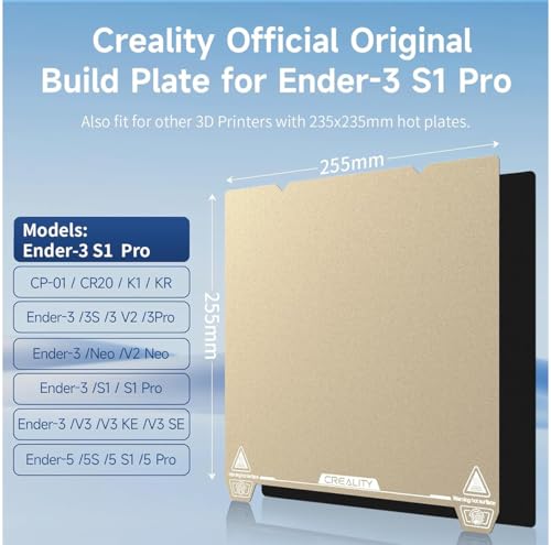 Official Creality Ender 3 S1 Pro Build Plate Kit Original Textured PEI Sheet Flexible Spring Steel Magnetic 3D Printer Build Plate Set for Ender 3/3 V2/3 Pro/5/5 Pro/3 Neo/3 V2 Neo