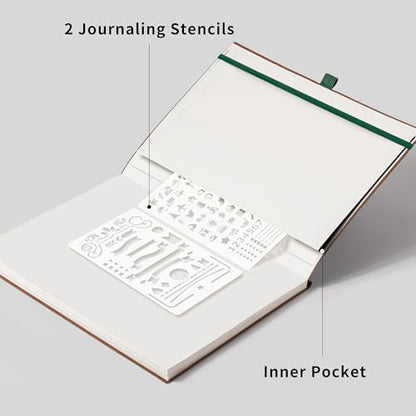 RETTACY Dotted Journal Notebook, 96 Pages, A4 Large Size (8.5'' x 11'') - color: Dark Green, style: Dotted