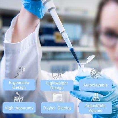 High-Precision Adjustable Single Channel Pipettor 1-10 ml for Laboratory - size: 1-10 ml