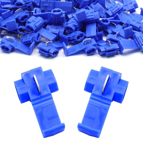 120 Pcs Blue Solderless Quick Splice Snap Wire Connector - size: Blue (120 Pcs)
