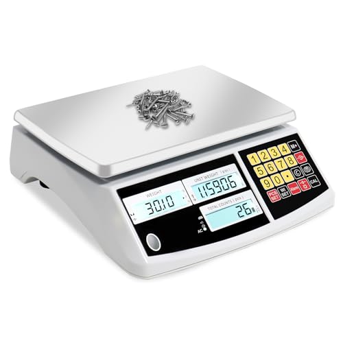 Counting Scale, Coin Scale to Weigh Coins, Precision Electronic Gram Scale for Parts and Coins with Alarm Mode, (30kg/66lb, 0.1g), g/kg/lb
