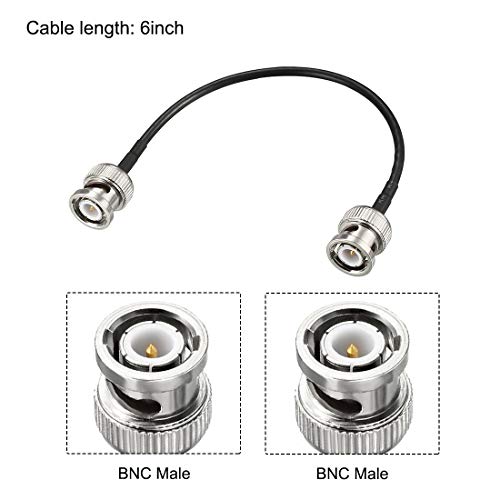 uxcell BNC Male to Male Coaxial Jumper Cable 50 ohm 6 inch RG174 2pcs - size: 6 Inch