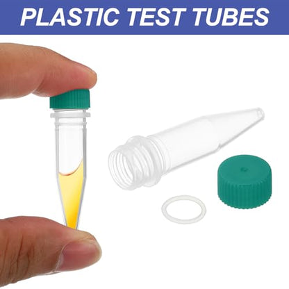 PATIKIL 1.5ml Plastic Cryogenic, 25Pcs Cryogenic Vial Screw Top Frozen Test Tube for Lab Laboratory Science, Green Cap - color: Green