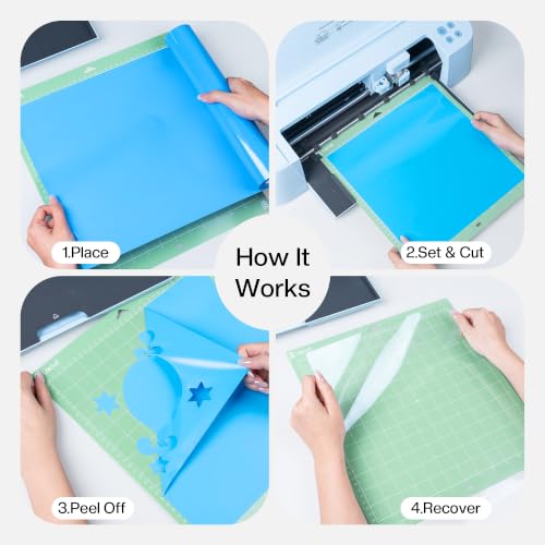 Likcut Cutting Mat 12"x12" for S31 Vinyl Cutter Machine - Standard Adhesive Mat Compatible with Cricut Maker, 3 Pack - color: Green, size: 12"L x 12"W Standard Adhesive