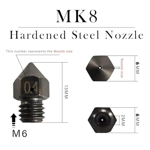MK8 Nozzles Hardened Steel 3D Printer Extruders Nozzles - size: MK8 Hardened Steel, style: Kit: Various Nozzles