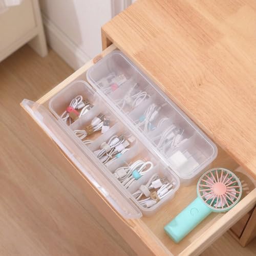Cable Storage Box, Multi‑Grid Component Organizer, Small Hardware Parts