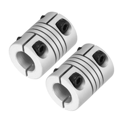 MECCANIXITY 2 Pcs 3 to 8mm Flexible Shaft Coupling 20mm L 15mm Dia - size: 3 to 8mm