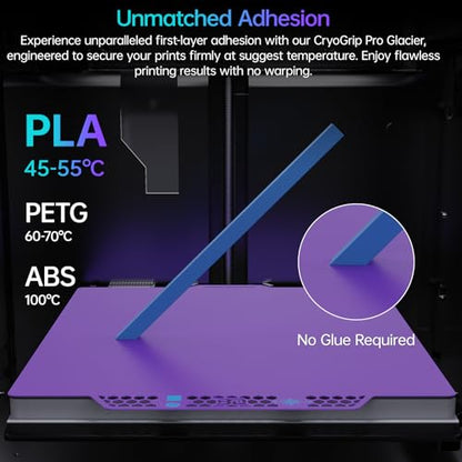 BIQU CryoGrip Pro Glacier Purple Compatible with Bambu-Lab P1S/P1P/P2S/X2D/X1C/X1E/A1 3D Printers 257x257MM Panda Build Plate Double Sided Upgrade Removable Surface Platform - color: Glacier-Purple, size: P1/P2/X1/A1/X2D