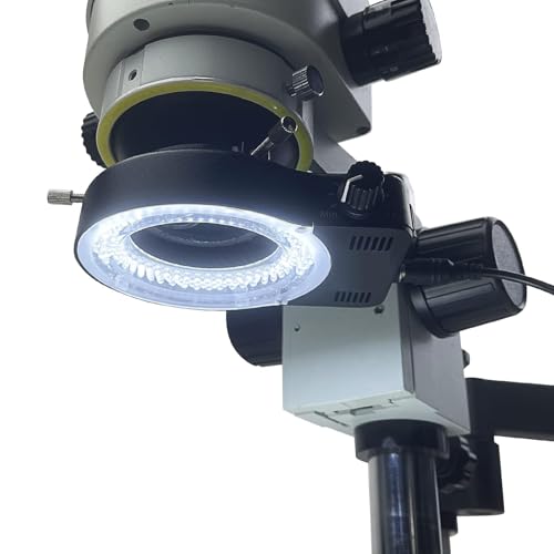 USB LED Ring Light Illuminator, 144 64 LED White Adjustable Lamp for Industry Monocular Binocular Trinocular Stereo Video Lens Microscope & Camera (USB 144 LEDs)… - color: 144 LED