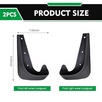 2 PCS Car Mud Flaps, Precise Fitment Splash-Protection Tire Rear Mudguard, All-Weather Waterproof Protection Fender Flap, Universal Tire Modification Part for Most Cars SUVs Trucks (Black)