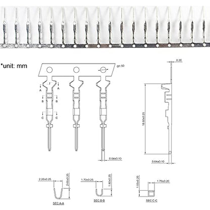 whiteeeen Total 400pcs (200 Pairs) Male and Female Pins Connector Kit fit for 2.54mm Connector Housing Jumper Wire Cable DIY Kit