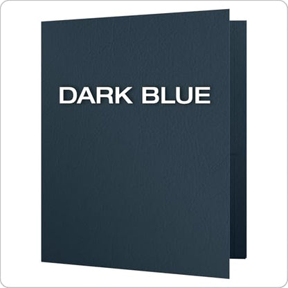 Oxford Twin-Pocket Folders, Textured Paper, Letter Size, Dark Blue, Holds 100 Sheets, Box of 25 (57538EE) - color: Dark Blue, size: 25 Count (Pack of 1)