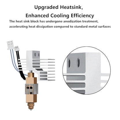 Ceramic Hotend for Elegoo Centauri Carbon, Brass Hardened Steel Nozzle 24V 60W Ceramic Heater Print Head Hot End with Extra 2PCS Nozzle for Centauri Carbon/Centauri 3D Printers - style: Brass 0.4MM Hotend