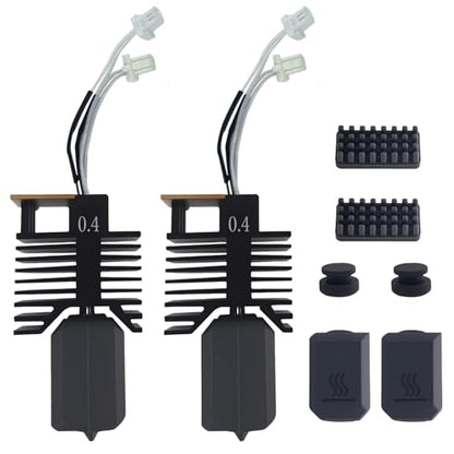 2PCS 0.4mm U1 Hotend for Snapmaker U1 Extruder, 24V 48W Fast Heating Ceramic Hot End with Hardened Steel Nozzle & Leak-Proof Integrated Design, Replacement Parts for Snapmaker U1 3D Printer - style: 2PCS 0.4mm Hotend