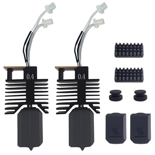 2PCS 0.4mm U1 Hotend for Snapmaker U1 Extruder, 24V 48W Fast Heating Ceramic Hot End with Hardened Steel Nozzle & Leak-Proof Integrated Design, Replacement Parts for Snapmaker U1 3D Printer - style: 2PCS 0.4mm Hotend