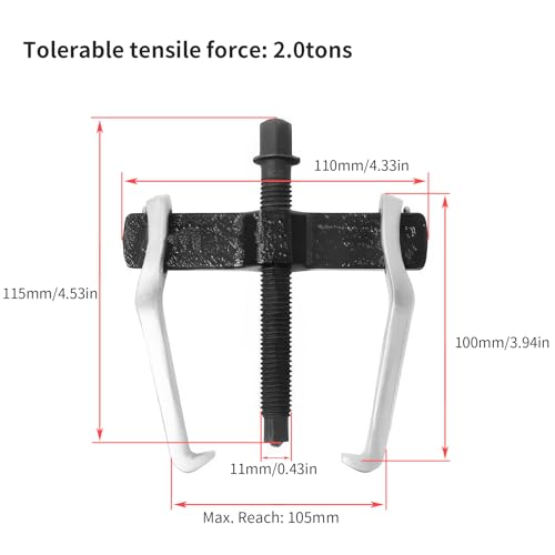 Beam 2 Jaw Puller 4" Bearing Gear Pullers, 115mm Hex Head Screw - size: 2Jaw 4In 110×115MM