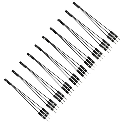 GELRHONR 10Pcs Wire 3 Pins Single Female to 3 Male Jumper for PC Motherboard Power Light-Emitting Diode Computer Case Switch Power Reset Buttons (Female to 3 Male) - color: Female to 3 Male