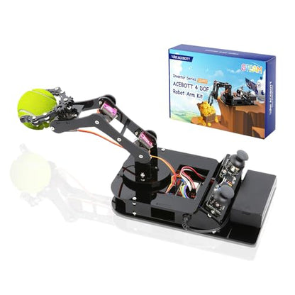 4 DOF ESP32 Robotic Arm Kit & Bipedal Robot Kit Compatible with Arduino IDE, Electronic Programming Project/STEM Education/Science Coding Kit for 12+ Teens & Adults Unique Gifts