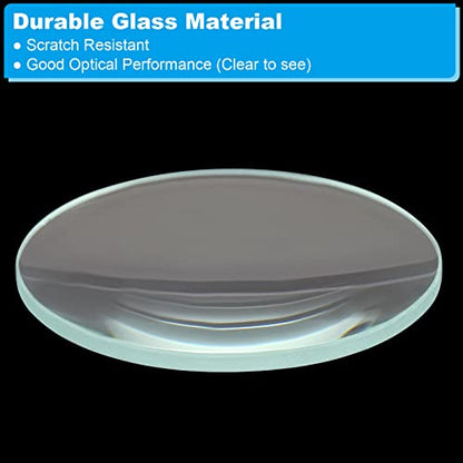 PATIKIL 12" (300mm) Focal Length Flat Convex Lens, 50mm Diameter 4mm Height Glass Optically Polished Round Edges Lens for Physics Experiment, Clear