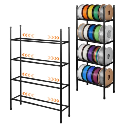 4-Tier 3D Printer Filament Storage Rack, Expandable Spool Organizer - size: 4-Tier