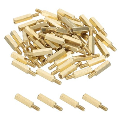 PATIKIL 50 Pcs Male to Female Thread Spacer Screws M3 x 14mm + 6mm Brass Hex Standoff PCB Motherboard Spacer Screw Nut for Drone Quadcopter Computer Electronic Projects Circuit Board - size: M3 x 14mm + 6mm