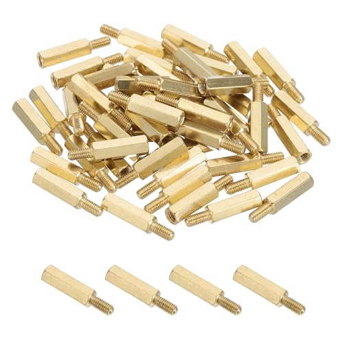 PATIKIL 50 Pcs Male to Female Thread Spacer Screws M3 x 14mm + 6mm Brass Hex Standoff PCB Motherboard Spacer Screw Nut for Drone Quadcopter Computer Electronic Projects Circuit Board - size: M3 x 14mm + 6mm