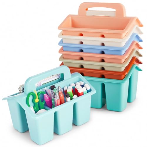 8 Pack Classroom Caddy Storage Basket with Handle (Boho) - color: Boho