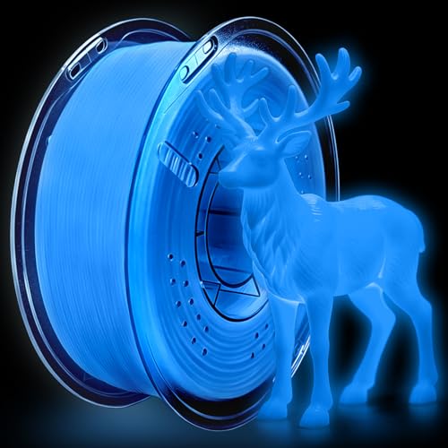 Glow in The Dark PLA+ 3D Printer Filament 1.75mm, Stronger Lighting Effect & Long-Lasting Glow, Luminous Blue Bright 3D Printing Filament for Most 3D Printers - 1kg Spool(Glow Blue) - color: Glow Blue