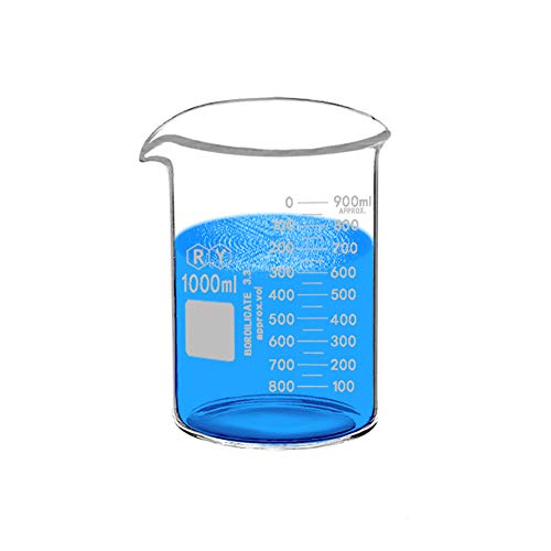 1000 mL Borosilicate Glass Low-Form Graduated Beaker - size: RY1000ml