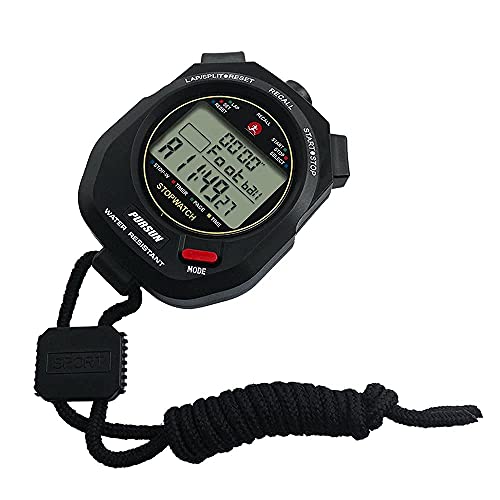 Professional Stopwatch Timer for Sports 100 Lap Stopwatch Digital Sports Stopwatch with Countdown Timer 100 Lap Memory 0.001 Second Timing Water Resistant