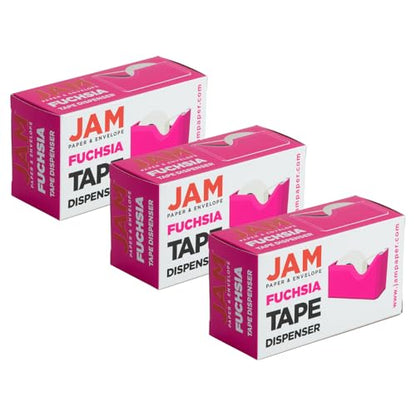 JAM PAPER Colorful Desk Tape Dispensers - Pink - 3/Pack - color: Pink, size: Pack of 3