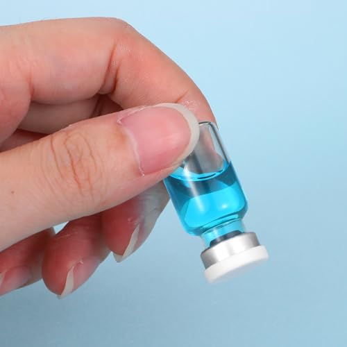 10 Pack 2ml Sealed Sample Vials Empty Transparent Storage Glass Vials with Self Healing Caps Injection Port